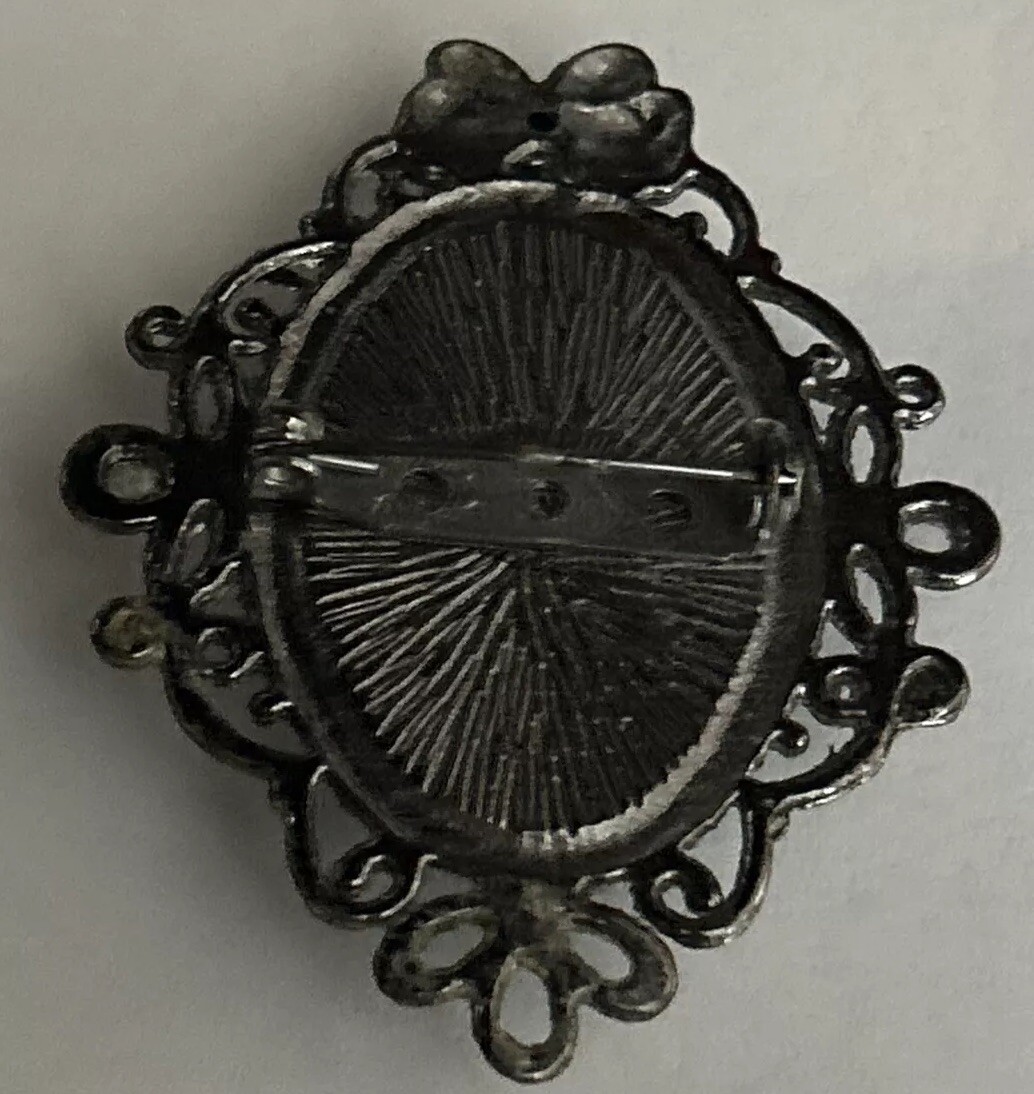 VINTAGE Silver Filagree New York Brooch Pin W Street Map Almost 2” Long Unique