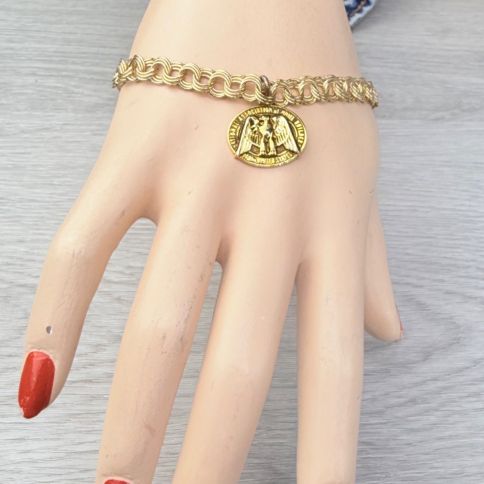 Vintage Krementz Gold Filled Plated or Overlay Starter Charm Bracelet w/ Charm