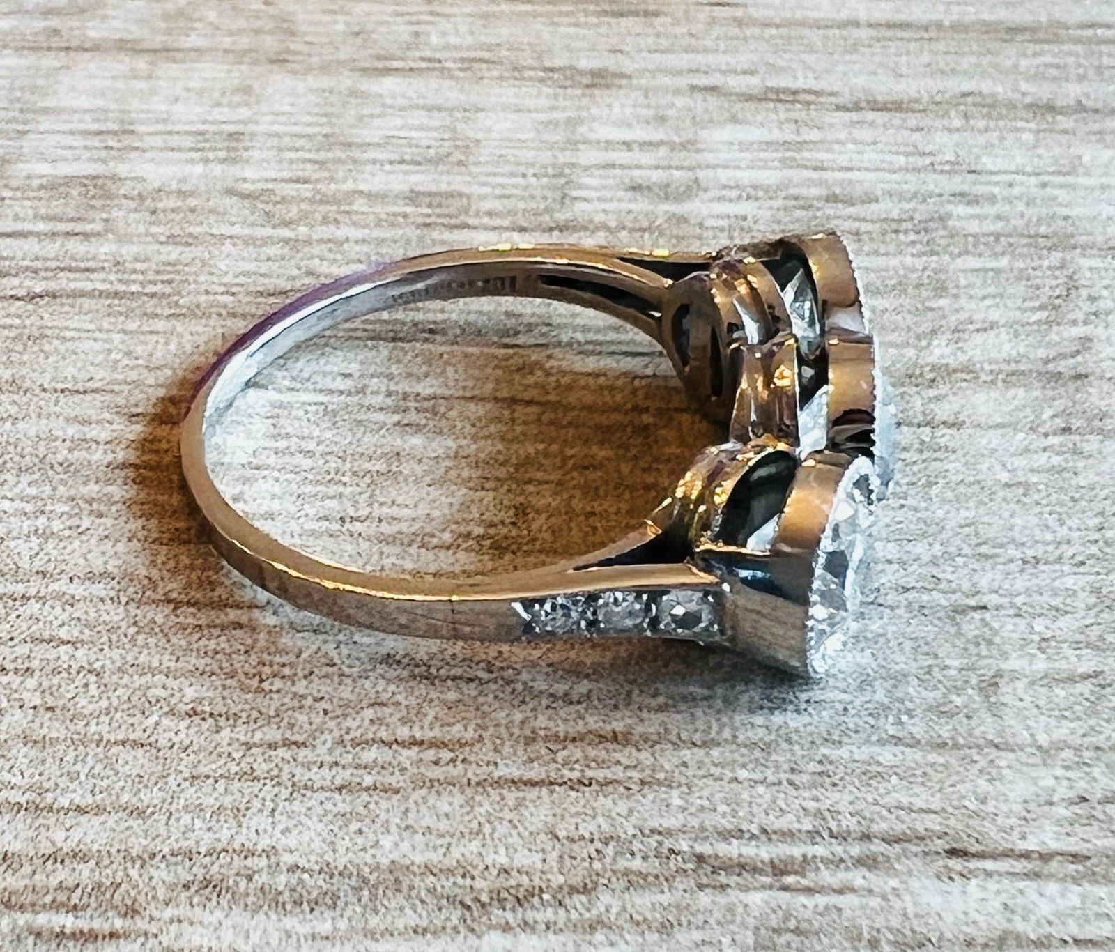 1920’s Antique Deco Old European Cut Diamond Platinum Bezel Milgrain Ring
