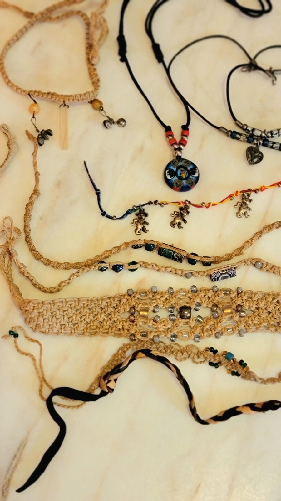 Authentic Grateful Dead Road-Worn Lot Jewelry Collection | Dancing Bears · Hemp