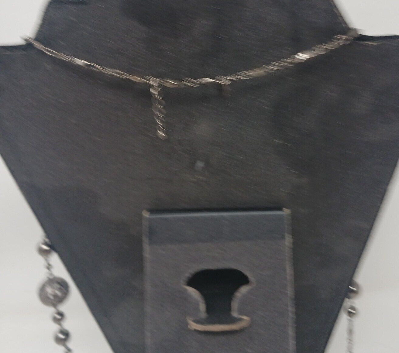 Express Gunmetal Tone Bar Link Ball Filagree Openwork Bead Station Necklace J8Db