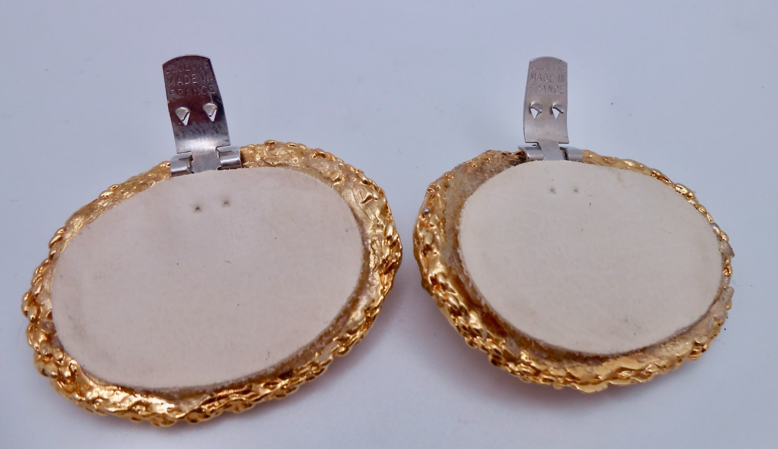 Vintage Shoe Clips Lot of Five 2 FRANCE Leather Enamel & 3 Clear Rhinestone L126