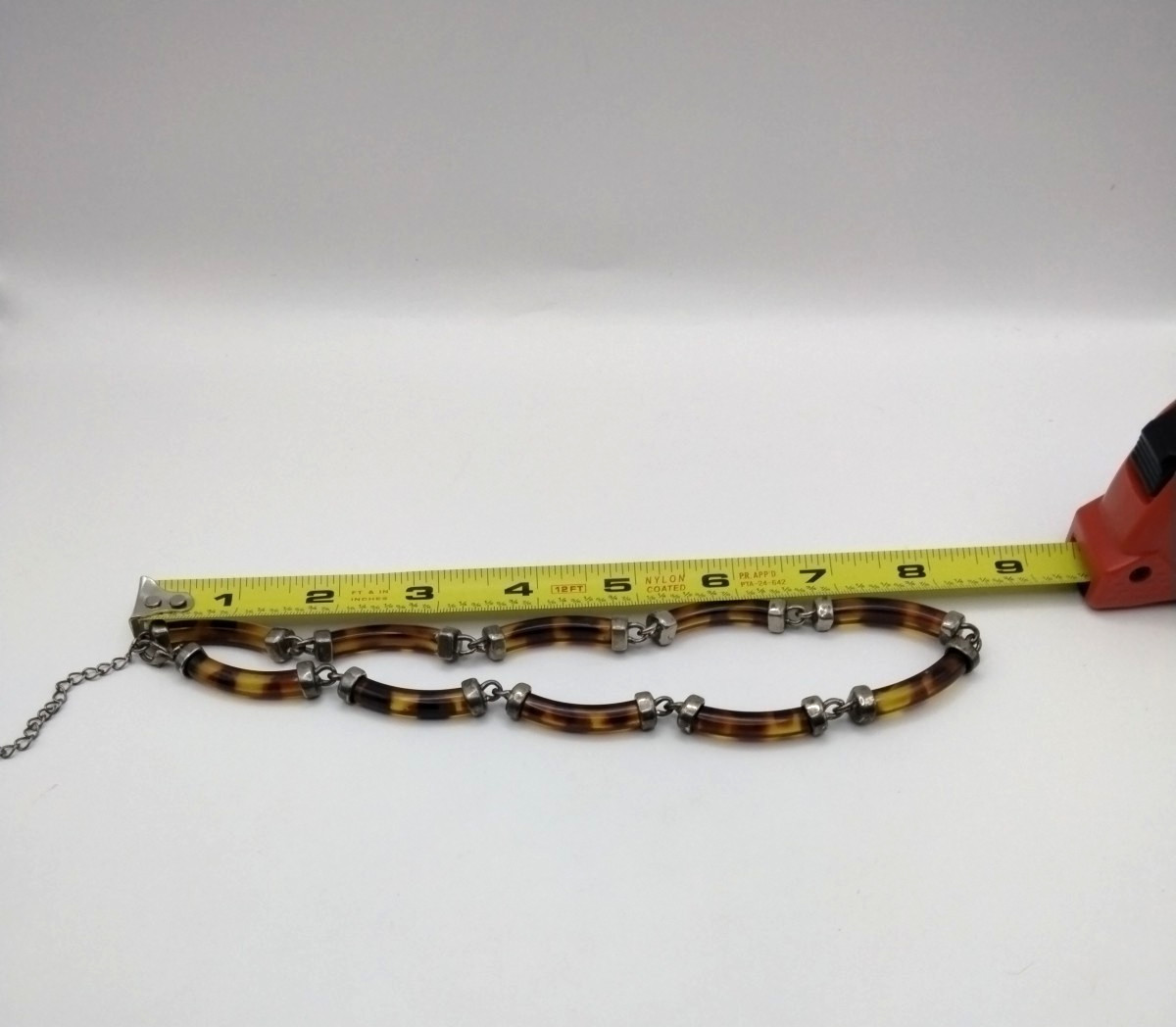 Vintage Faux Tortoise Shell Acrylic Necklace Adjustable