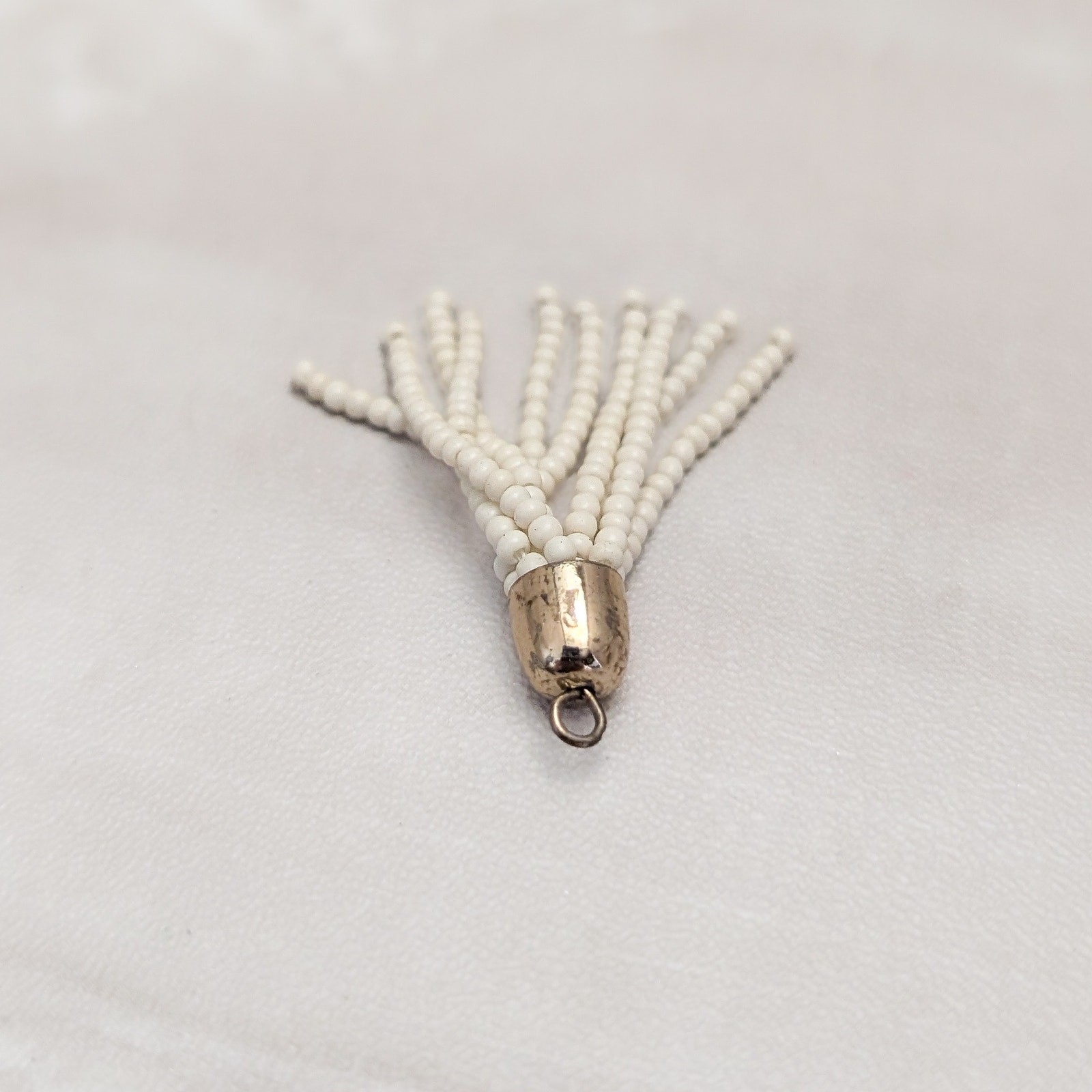 Vintage Pendant Cream Beads – No Chain Included – Fair Condition