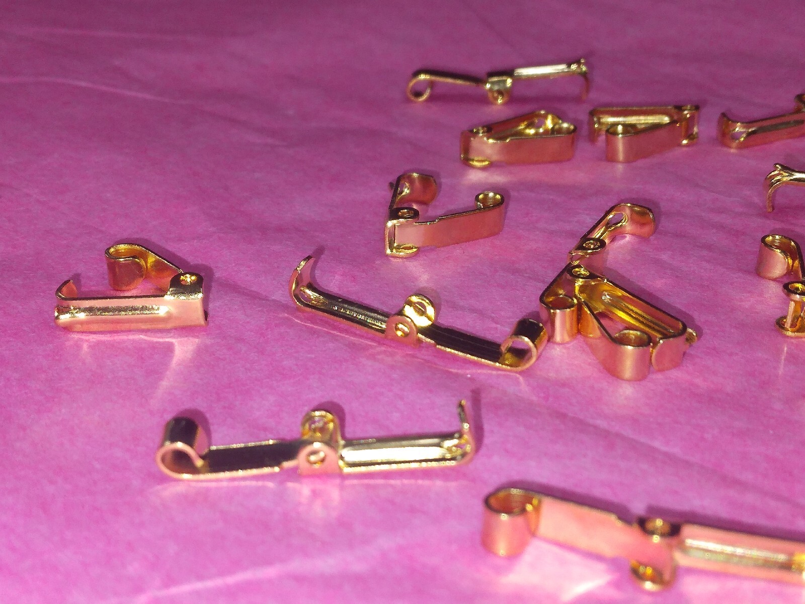 72 Goldtone Bracelet Fold Over Clasps – NOS