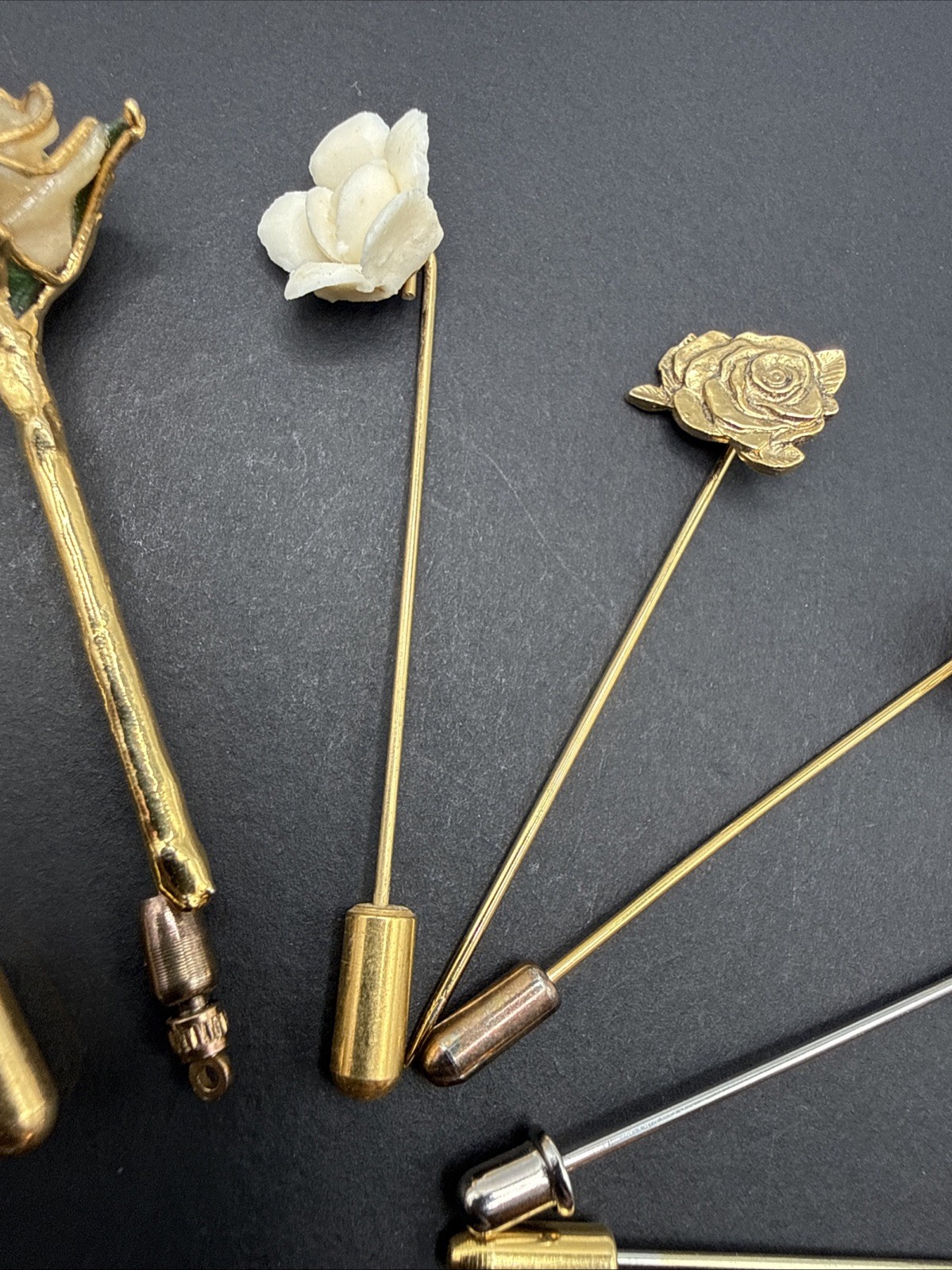 Lot Of Stick Pins – Spring Summer Flowers Metal Ceramic Rhinestone B7