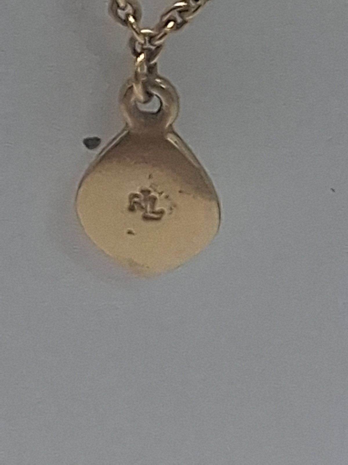 Vintage Ralph Lauren Gold Tone Hammered Leaf Graduated Dangle Station Necklace