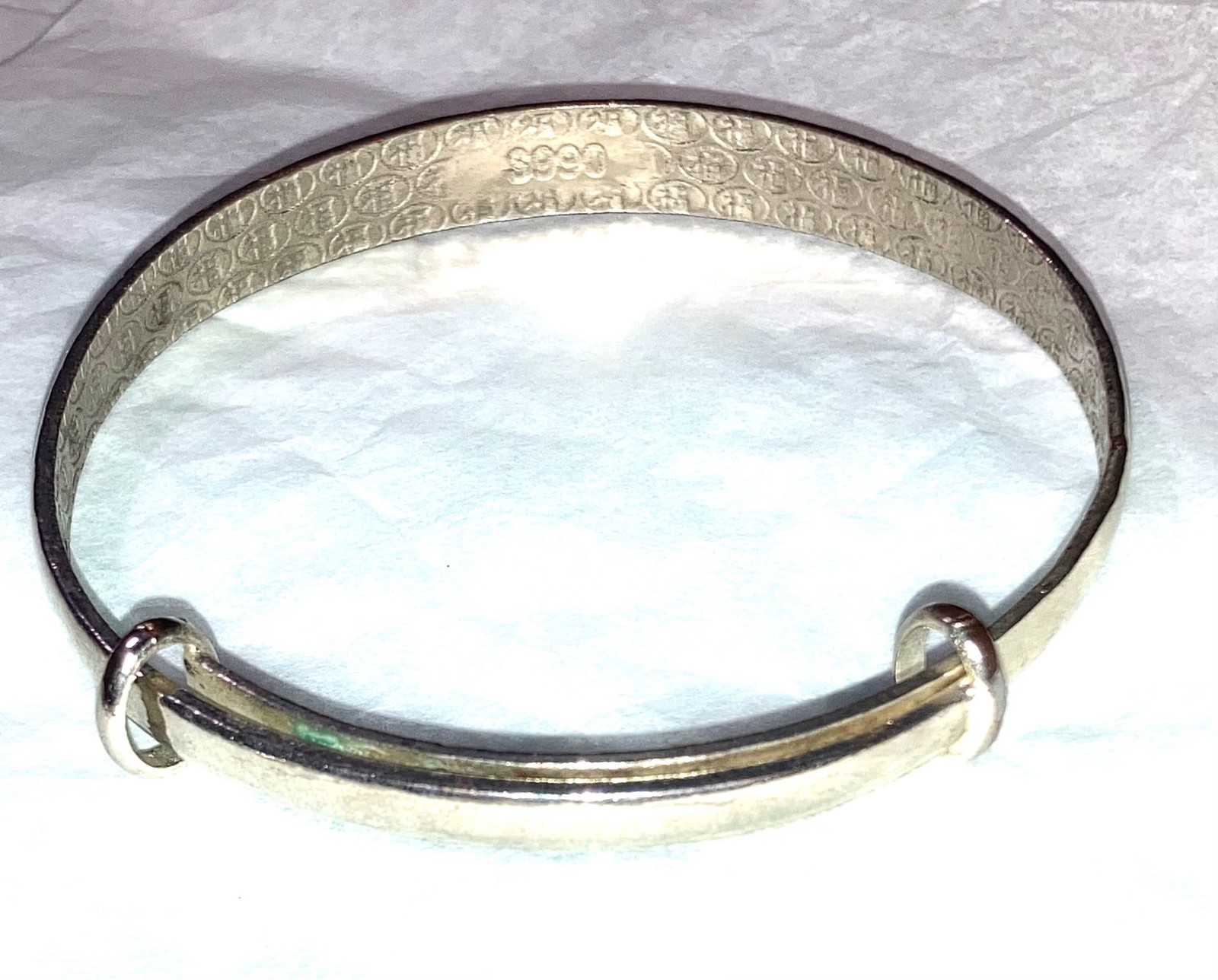 Sterling Silver Starburst Bangle Bracelet Vtg Mid Century Modern Adjustable