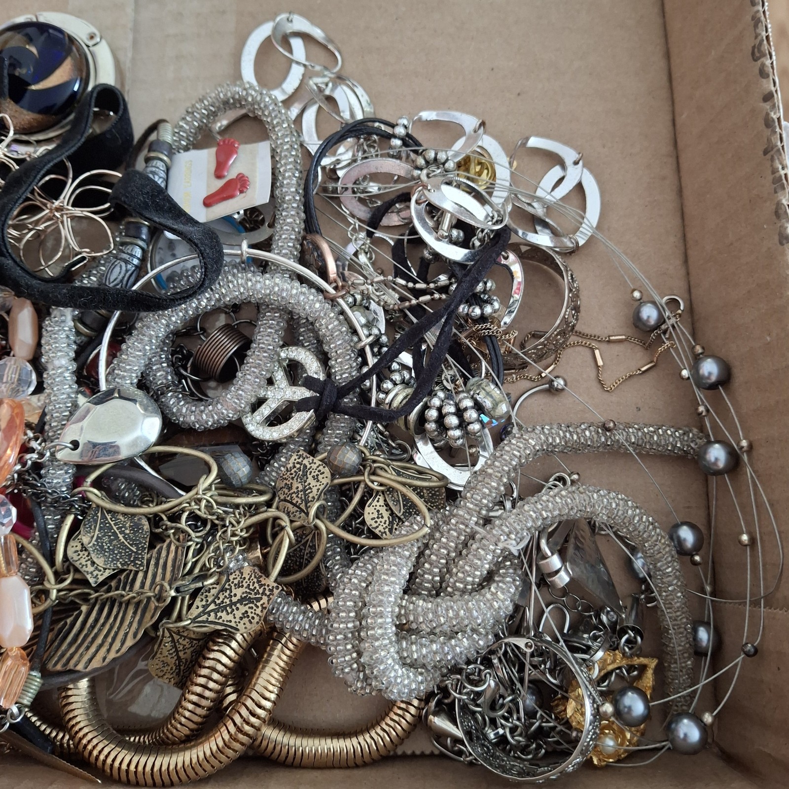 1+ Pound Vintage to Modern Jewelry Lot Wearables Necklaces Earrings Mixed