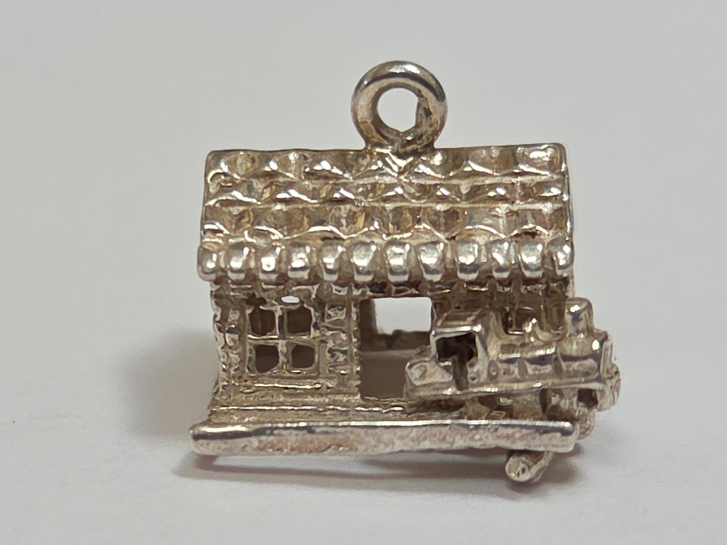 Sterling Silver ~ Train Charm ~ At Station ~ MOVES! ~ EXTREMELY RARE!! ~ VINTAGE