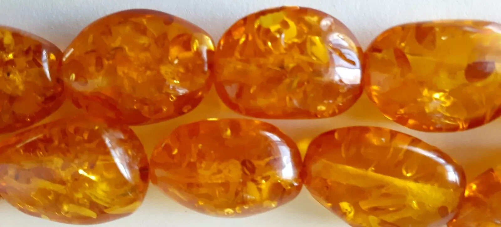 Natural Golden Honey Baltic Amber Beads Necklace 17.5″L Vintage