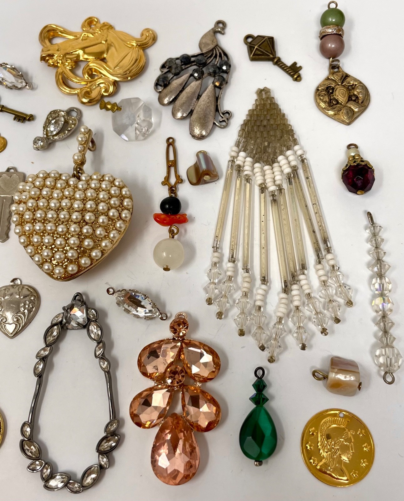 Lot Vtg & Modern Victorian Art Deco Style Pendants Findings Jewelry Craft A2