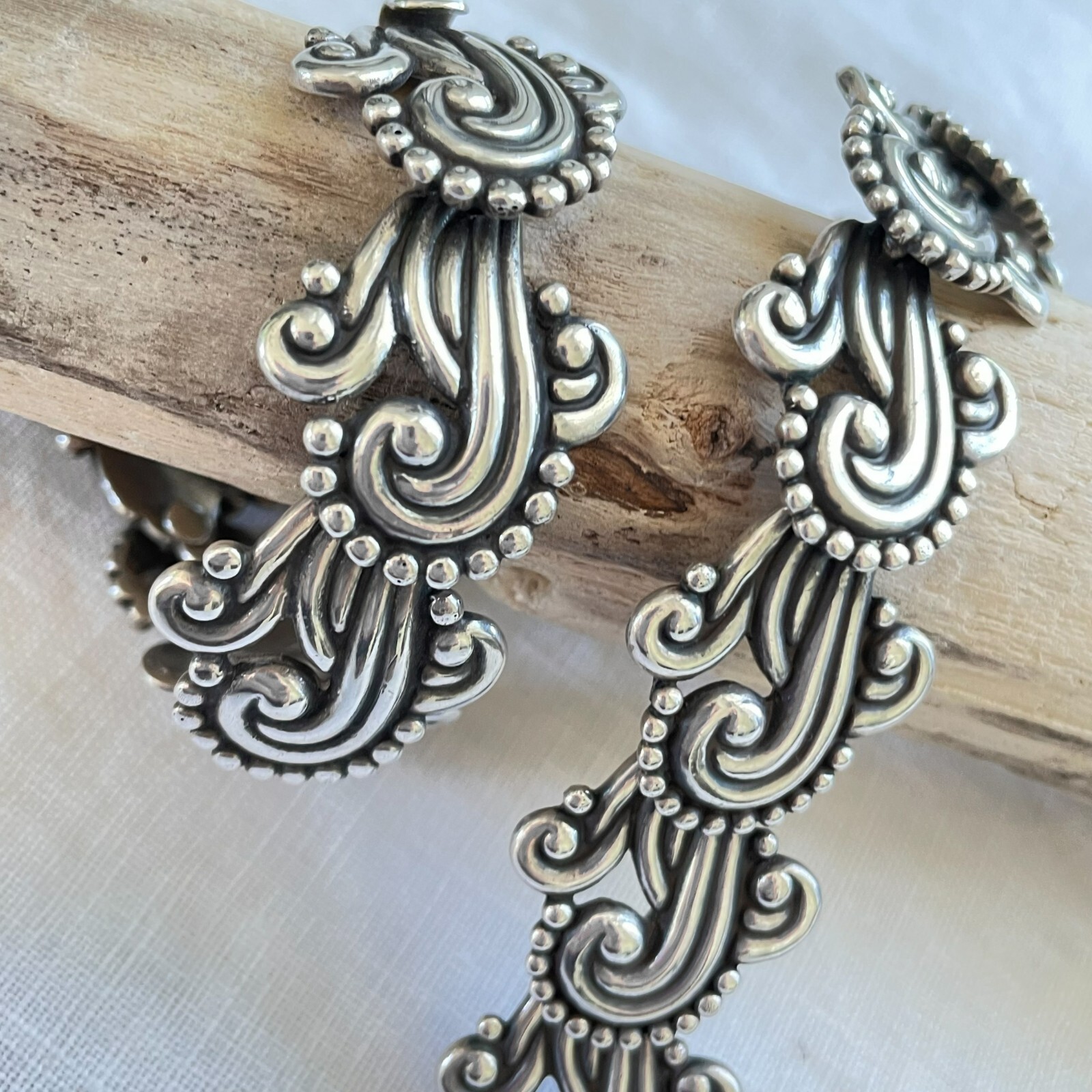 VTG Los Castillo Necklace/Bracelet Set #341, Sterling Taxco Mexico 2 Piece Set