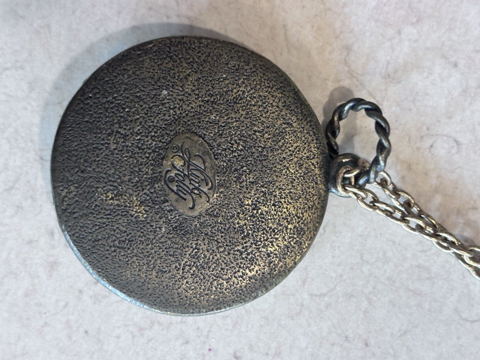 Ultra rare vintage Kirk’s Folly moon pendant with original chain signed
