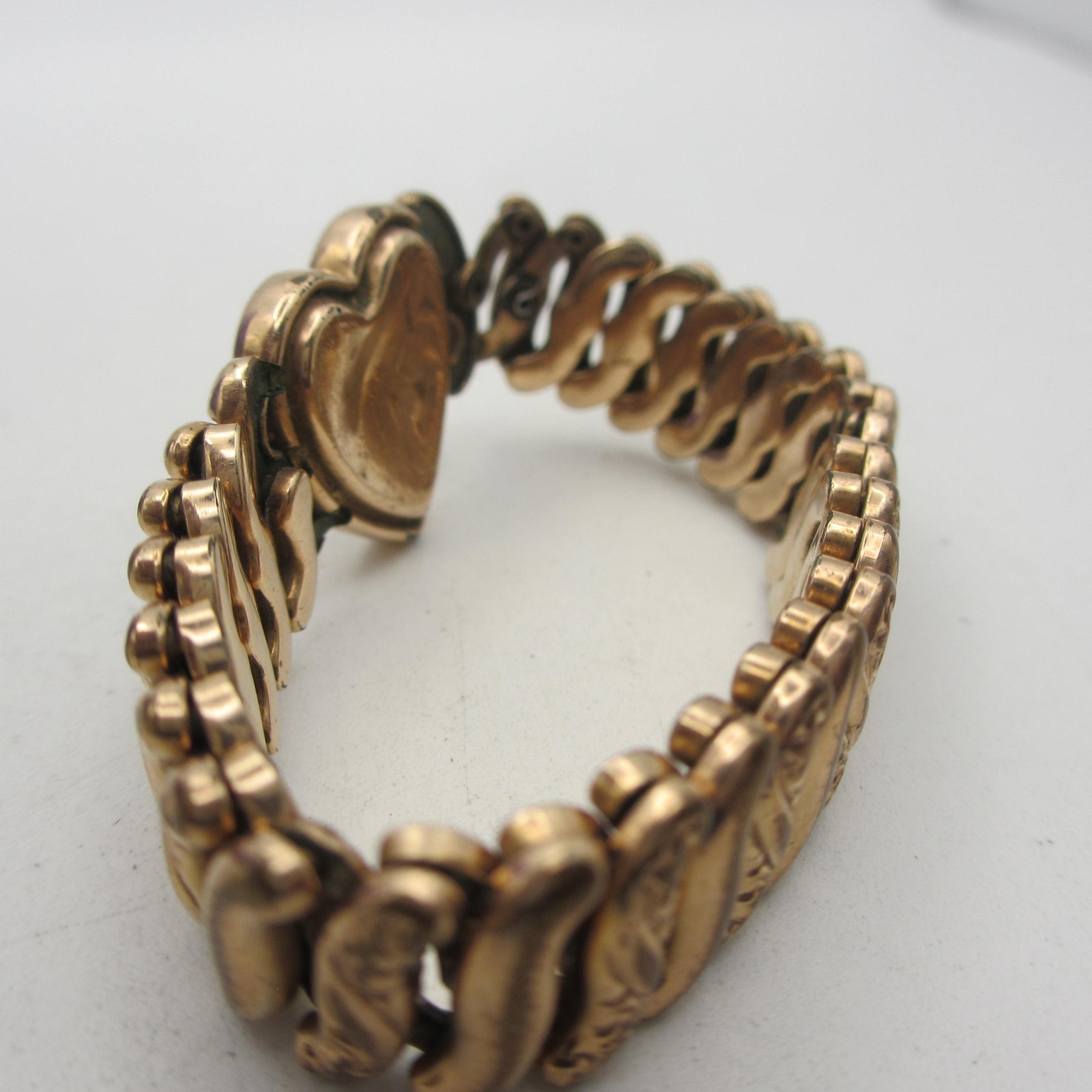 Pitman Keeler American Queen Expansion Bracelet WWII Era Sweetheart Etched Heart