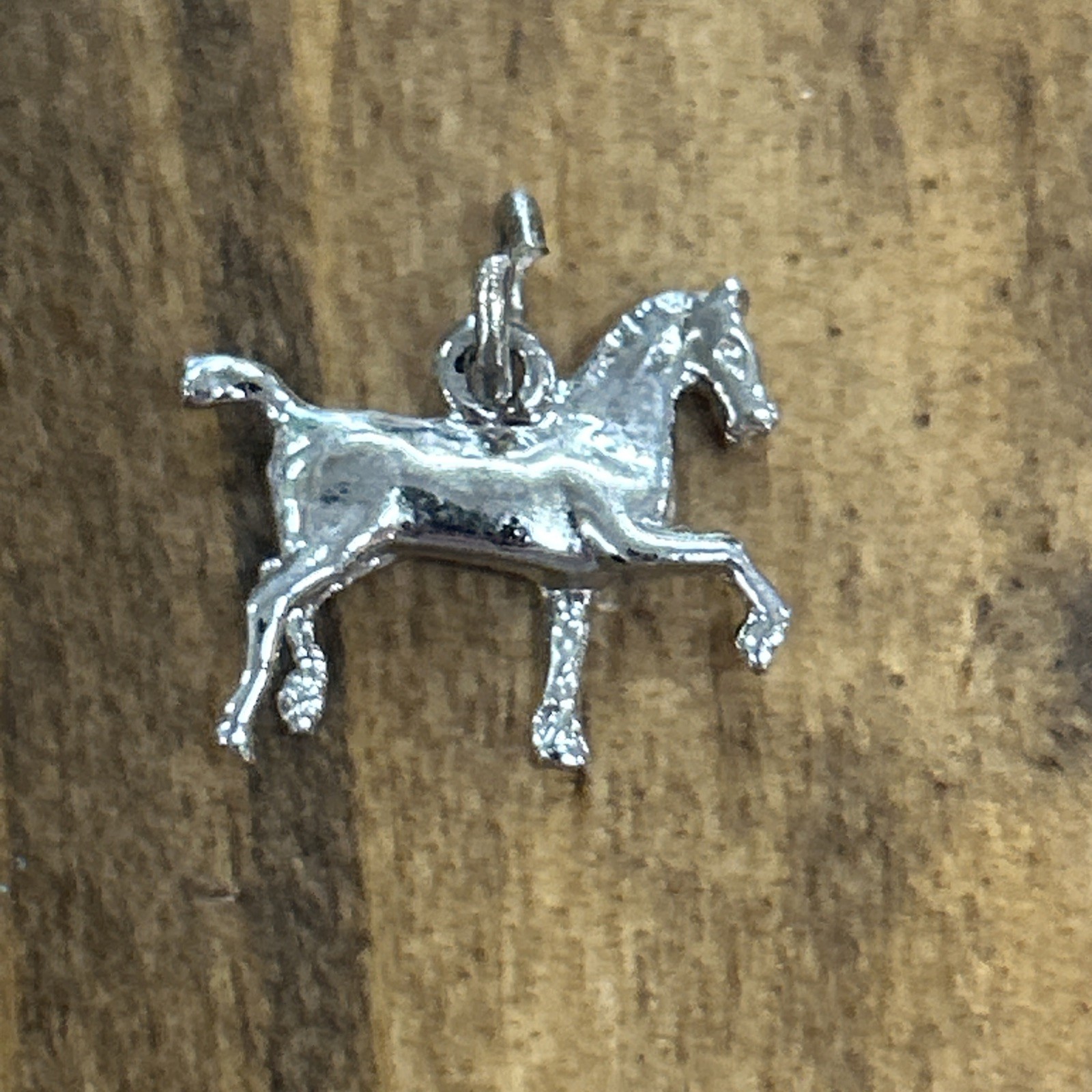 Galloping Horse Charm Signed Vintage Sterling Silver Equestrian Equine 1.52 G