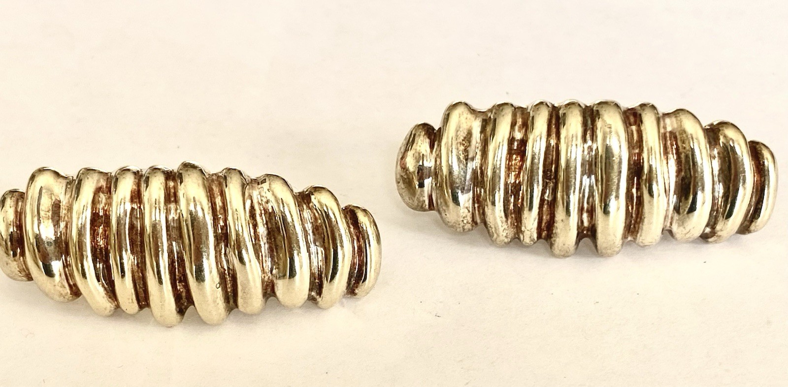 SIGNED M.H. 925 VTG STERLING SILVER VERMEIL CHOKER NECKLACE & EARRINGS~ 64 GR
