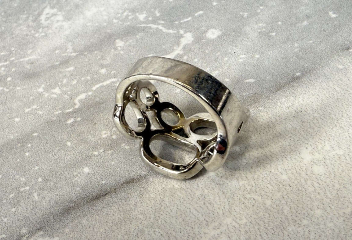 Vintage Lia Sophia Silver Tone Modernist Geometric Circles Ring Size 8