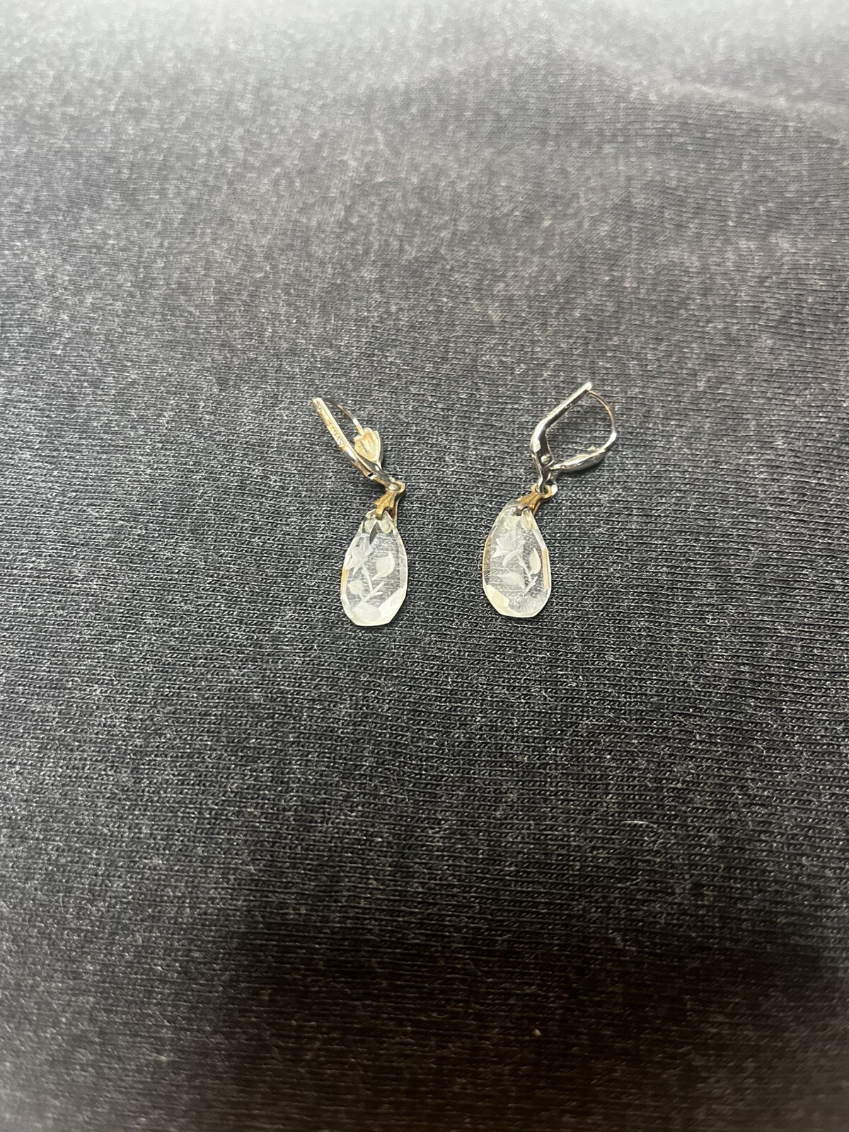 Ges Gesch W Germany Signed Crystal With Flower Earrings