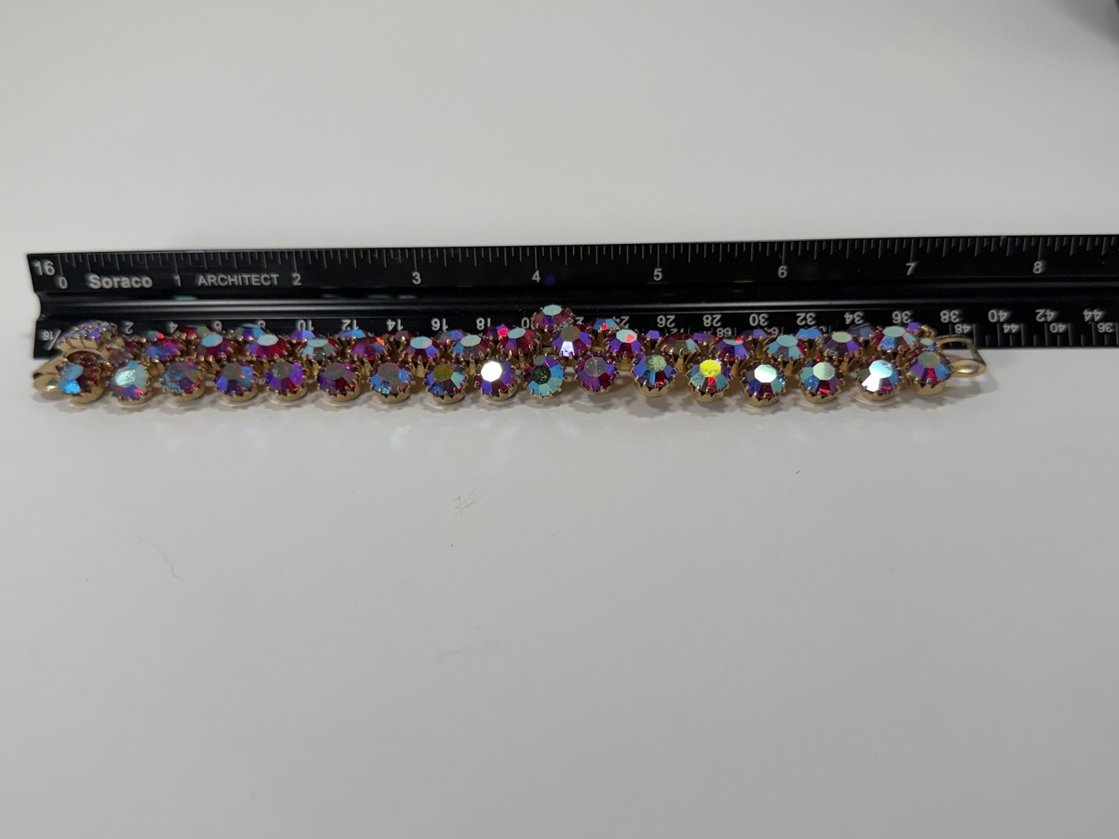 Vintage Signed Weiss AB Rhinestone Bracelet 7.5”