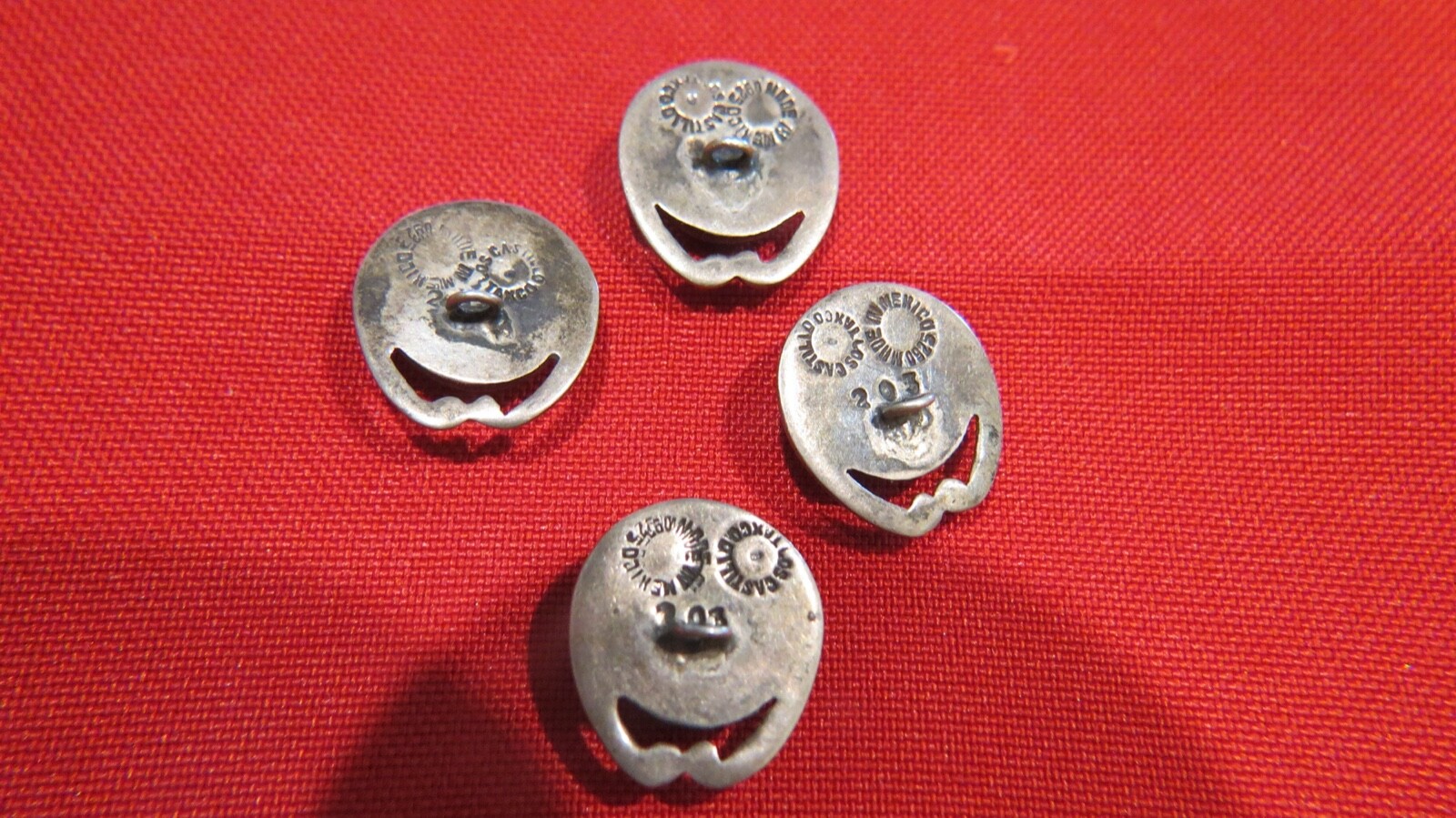 LOS CASTILLO TAXCO VINTAGE STERLING SILVER HALF DOME BUTTONS