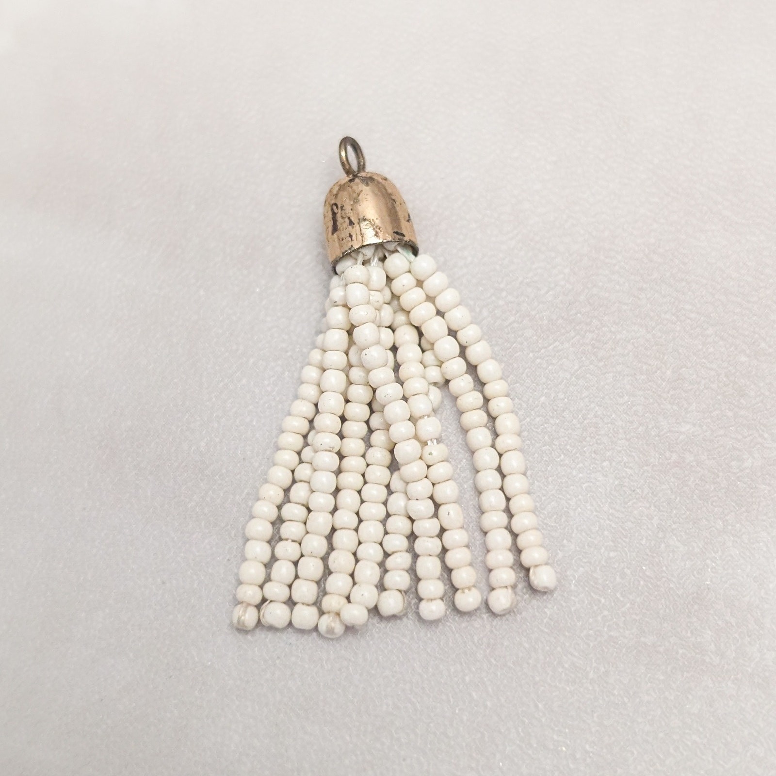 Vintage Pendant Cream Beads – No Chain Included – Fair Condition