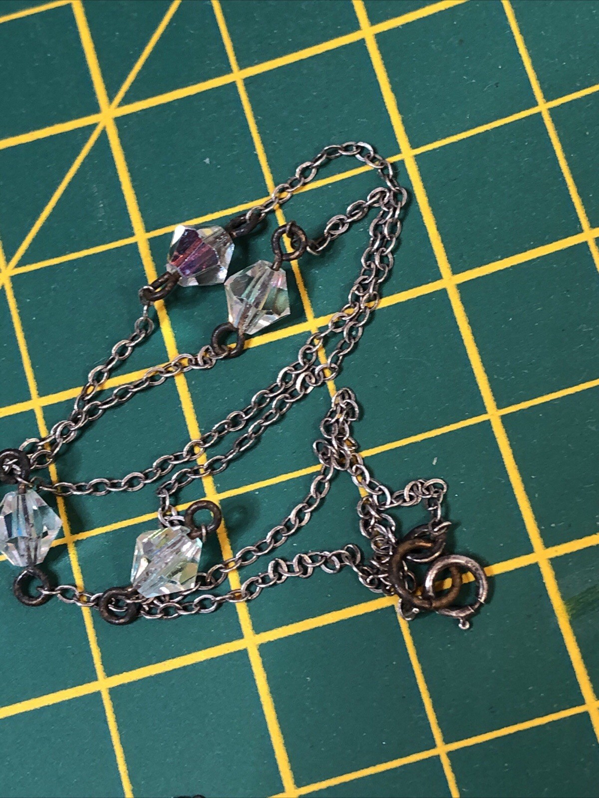b56. 925 Sterling, GF, Mix material, Enamel, Glass, Stone 9 chain Necklaces 21g