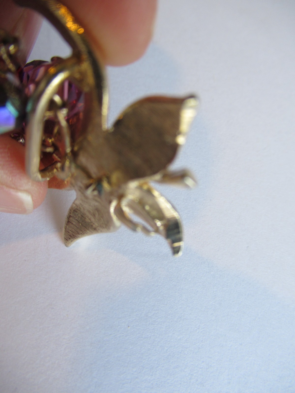 Vintage Hot Pink AB Crystal Grape Dangle Pendant