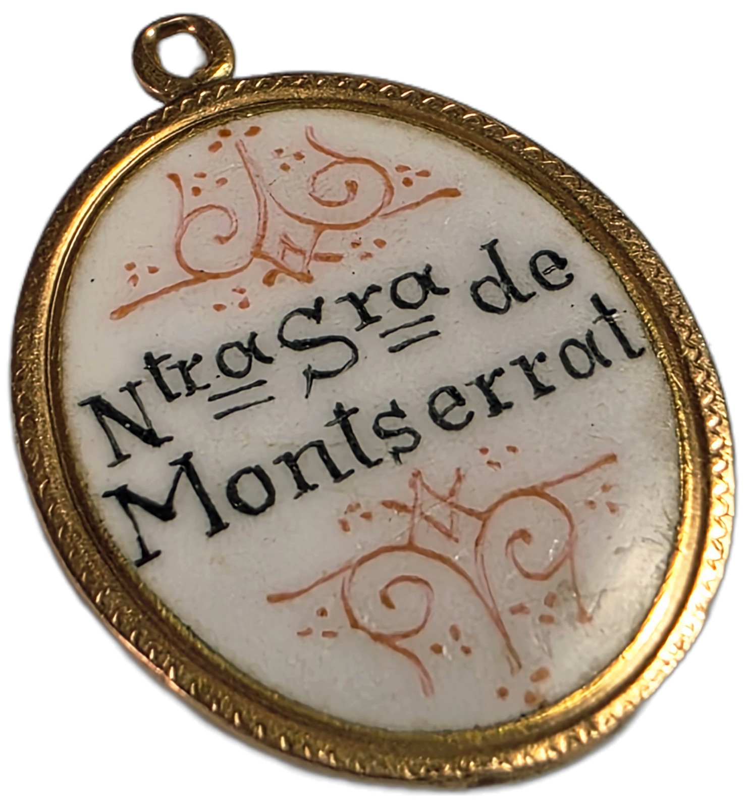 Antique Enameled Gold Medal Virgin Mary Madonna Pendant – 18K Gold