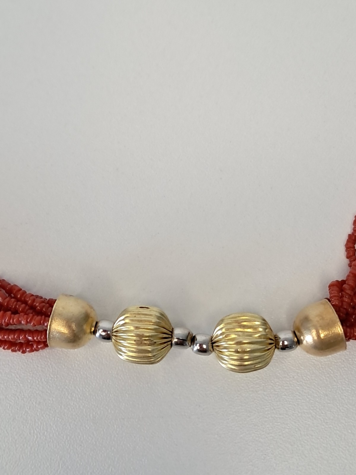 Boho Multi-Strand Red Coral Necklace Mediterranean Ethnic Style 40g