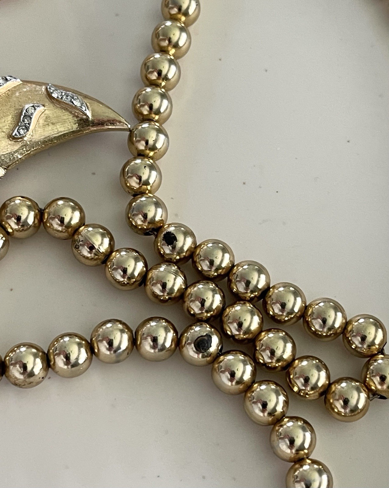 VINTAGE Marvella Jewelry LOT Faux Pearls Necklace, Earrings Rhinestone brooch