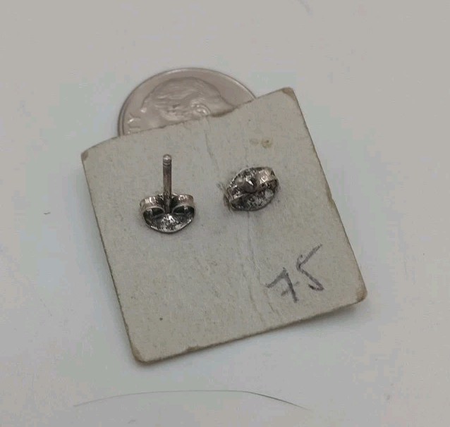 Vintage Sterling Silver South Western Earrings still on Card Native? Small 11mm