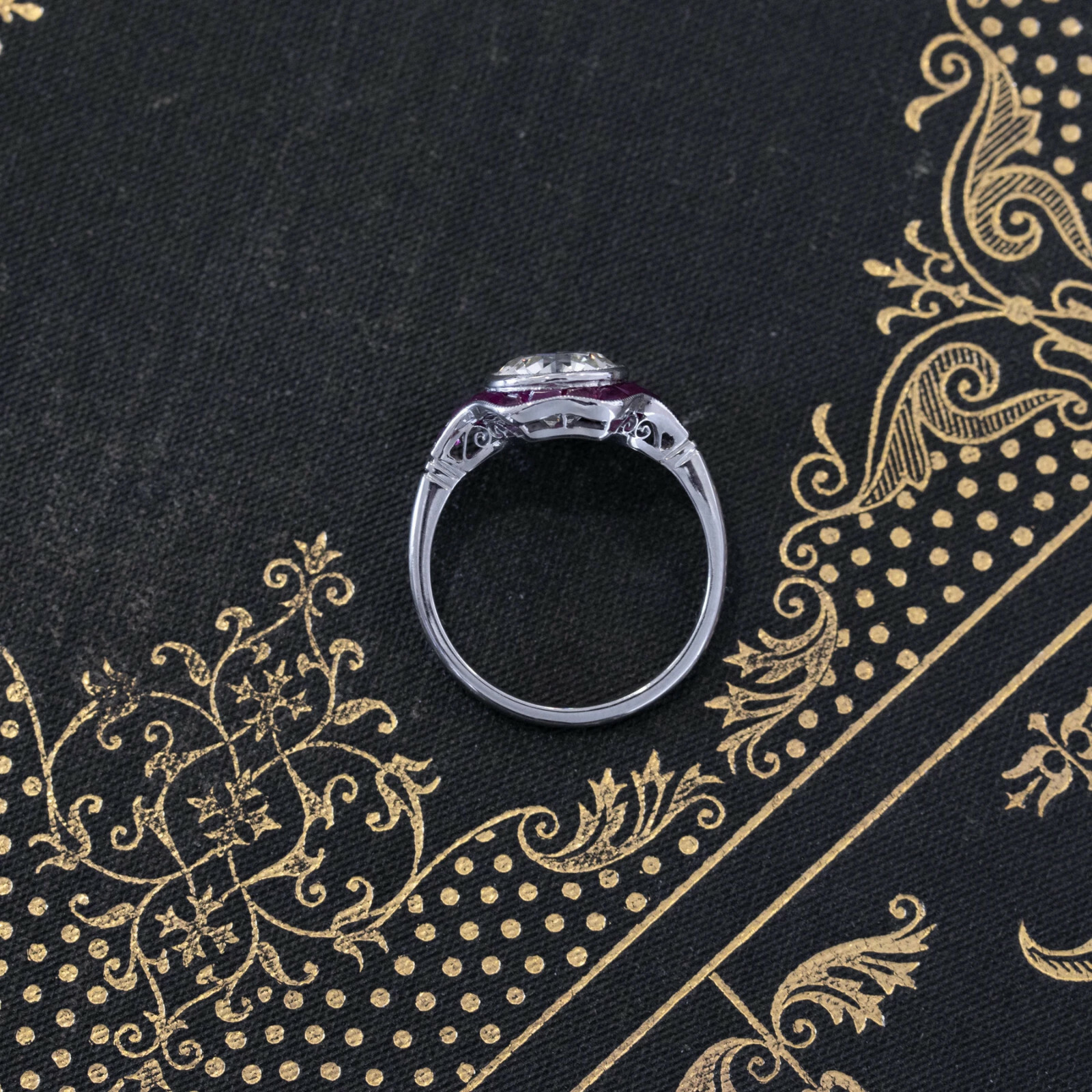 3.87Ct White Round Bezel Set Art Deco Engagement Ring Solid 925 Sterling Silver