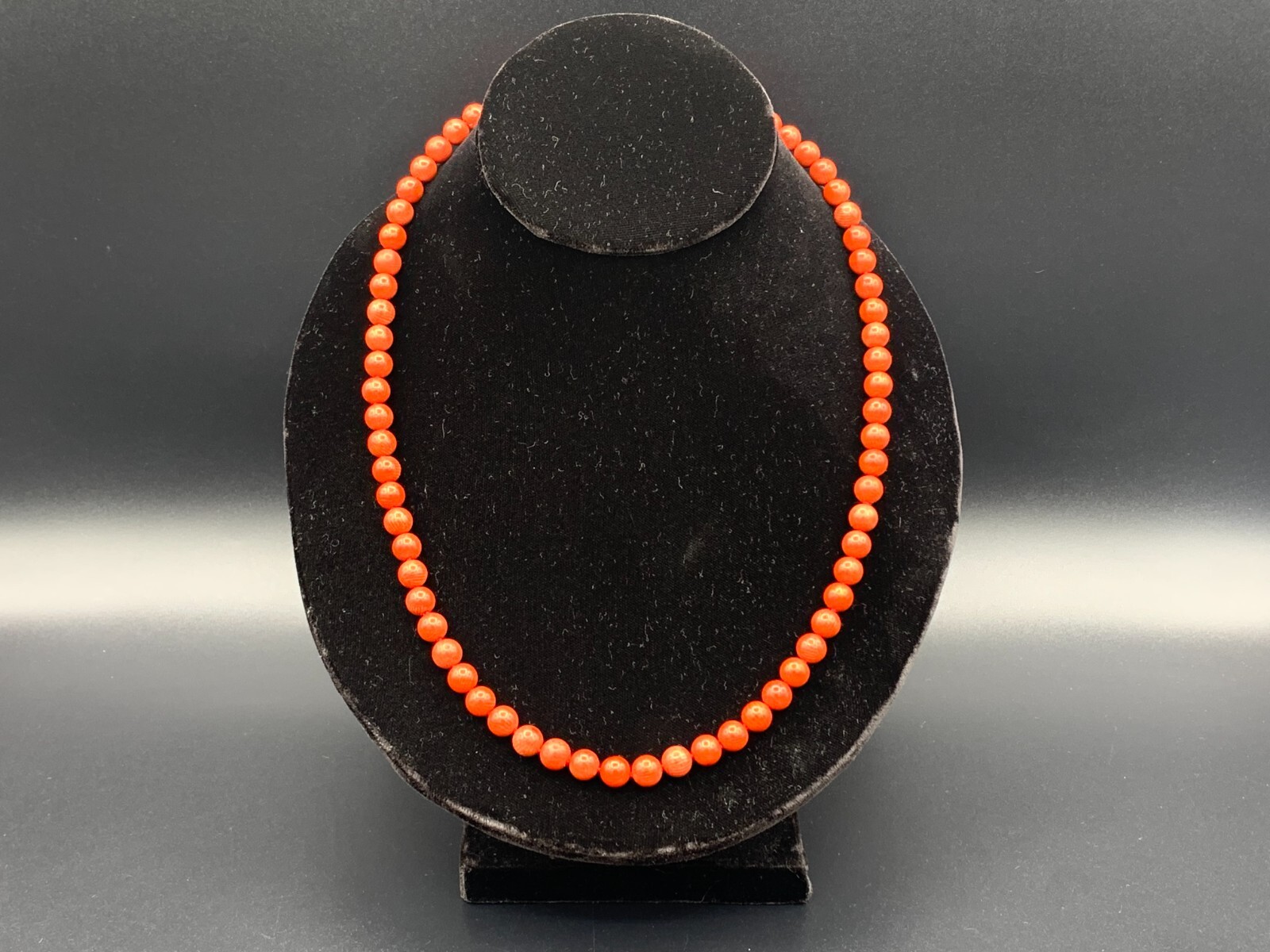 9mm Red Knotted Coral Beads Necklace W/ HB .925 Solid Silver Marcasite Clasp 72g