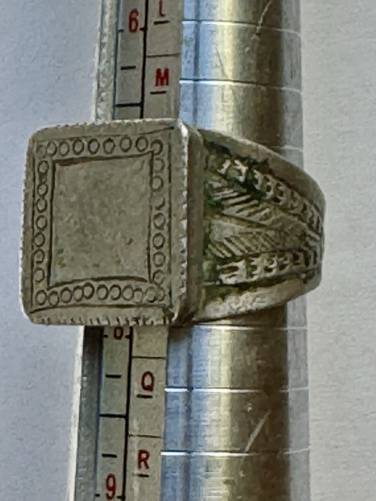 Antique Ethnic Mayan Handcrafted Silver Ring From Guatemala Size 7.5