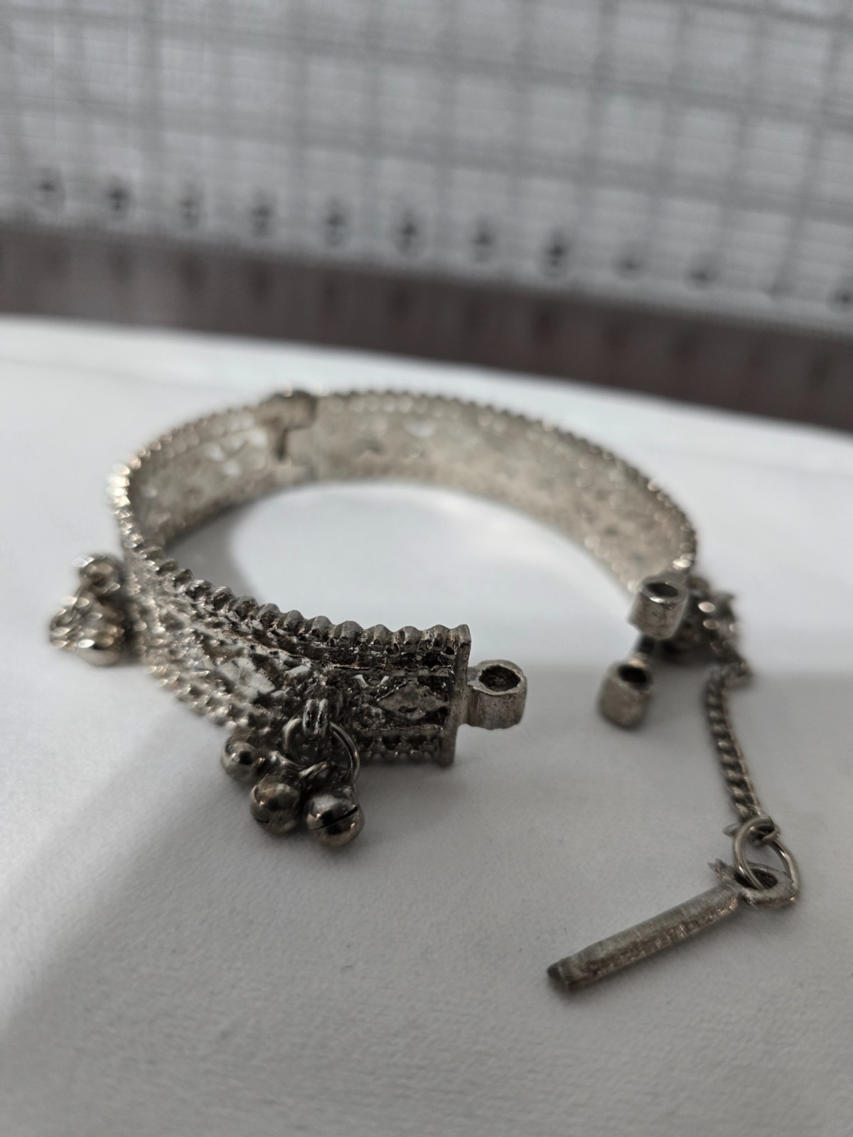 Vintage Gothic Brutalist Modernist Metal Bracelet Bangle Chunky Statement Piece