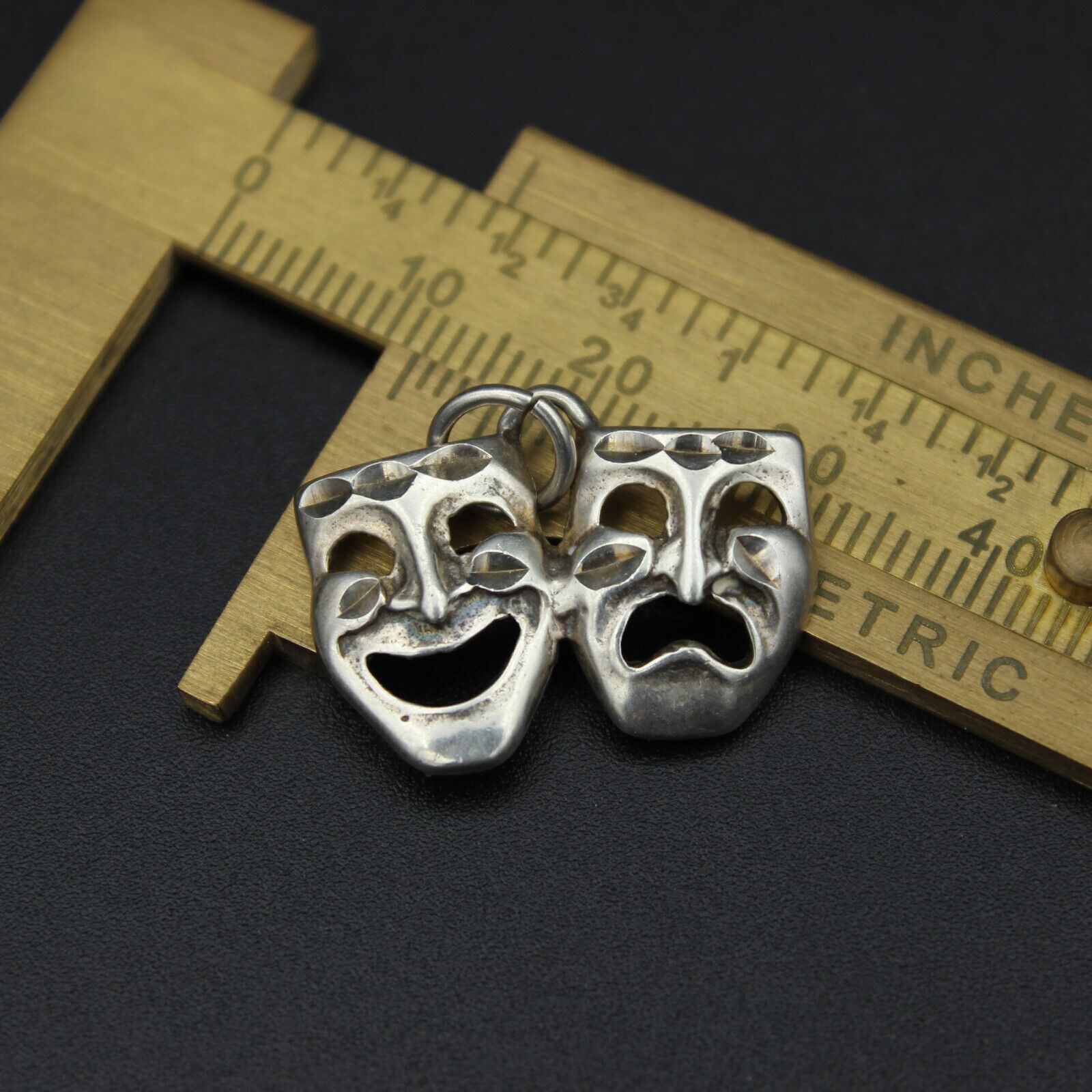 Sock and Buskin Comedy Tragedy Vintage Estate 925 Sterling Silver Women’s Charm