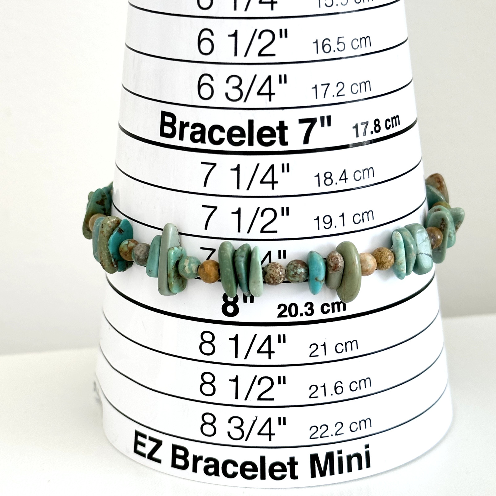 Vintage Turquoise Gemstone Beaded Nugget Stretch Style Bracelet 7.5″
