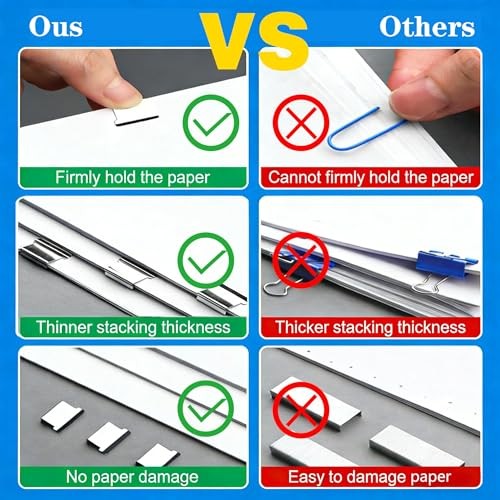 Reusable Portable Binder Clip Stapler Set (2-Pack) — 40-Sheet Capacity,