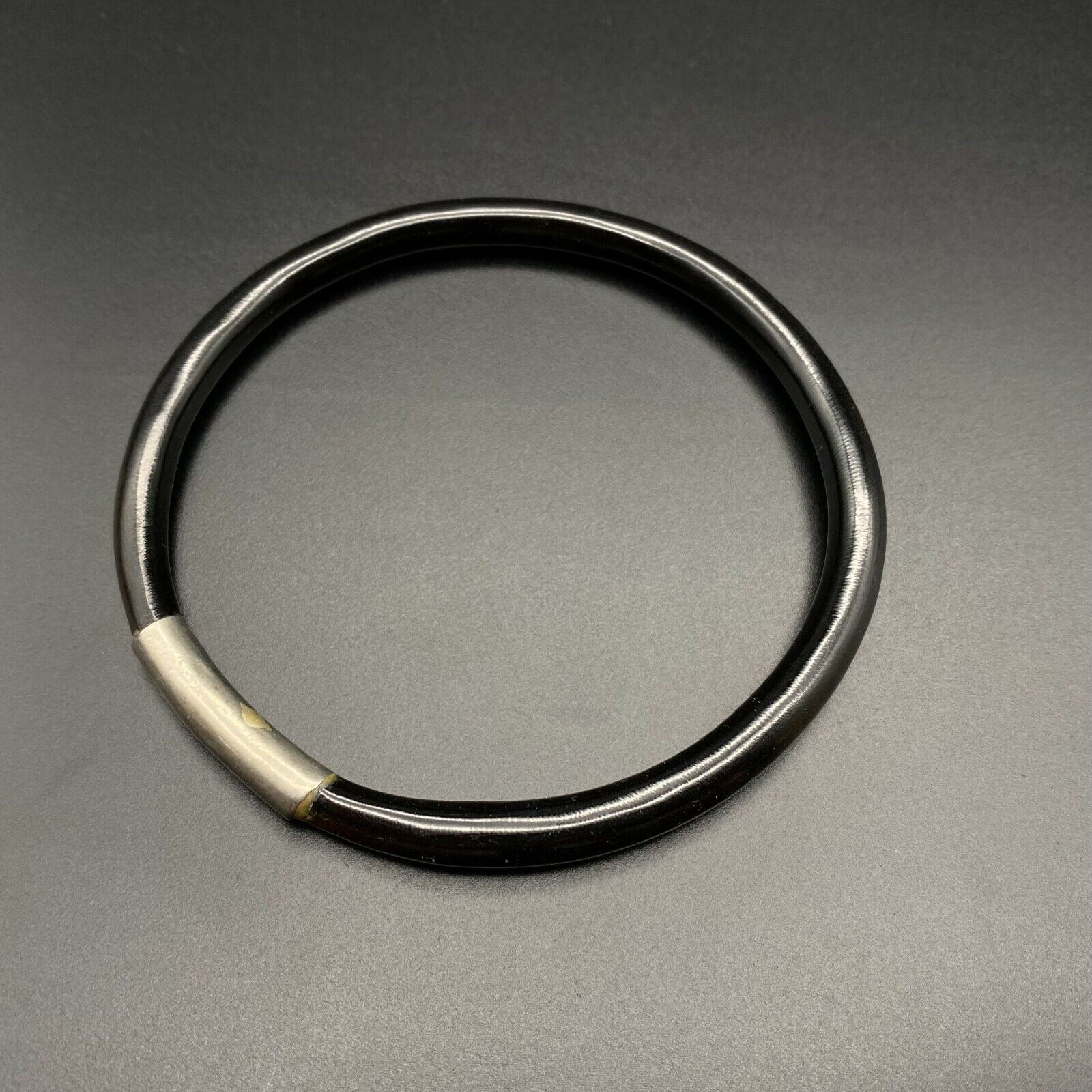 Vintage Black Coral Bangle Bracelet 8-1/8″