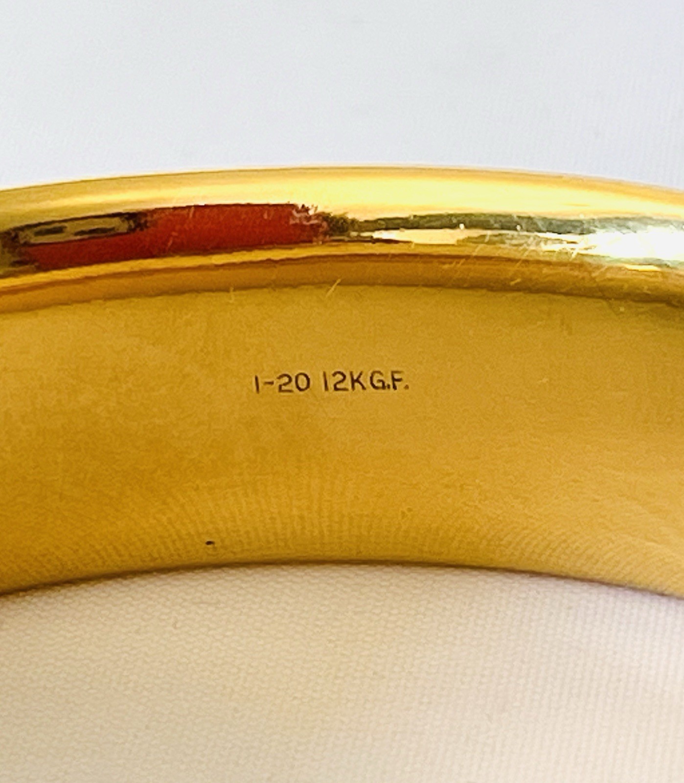 Vintage Gold Filled Etched Hinged Bangle Bracelet Victorian 1/20 12 K Gold