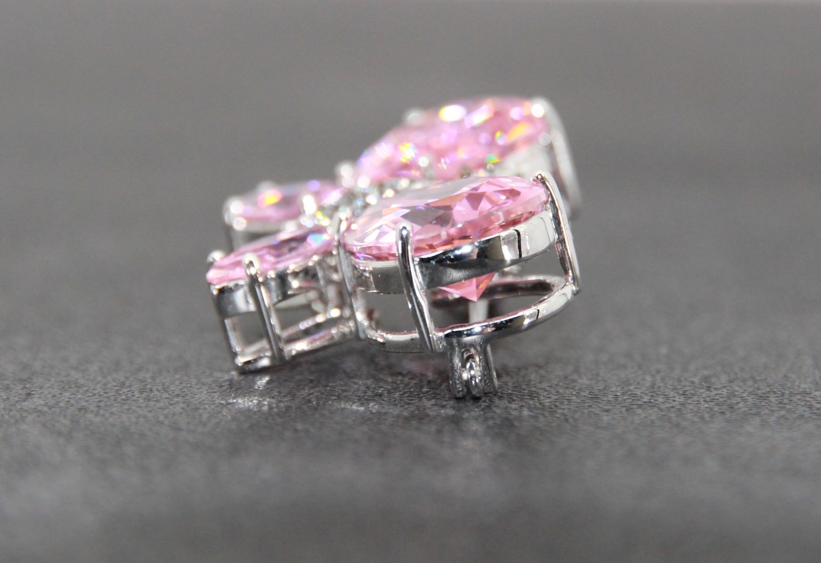 Real Collectibles by Adrienne Pair of Sterling Silver Gemstone Butterfly Pins