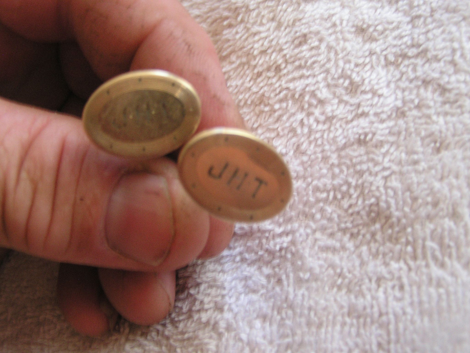 Vintage Hadley Cufflinks 12K Gold Filled Initials JHT