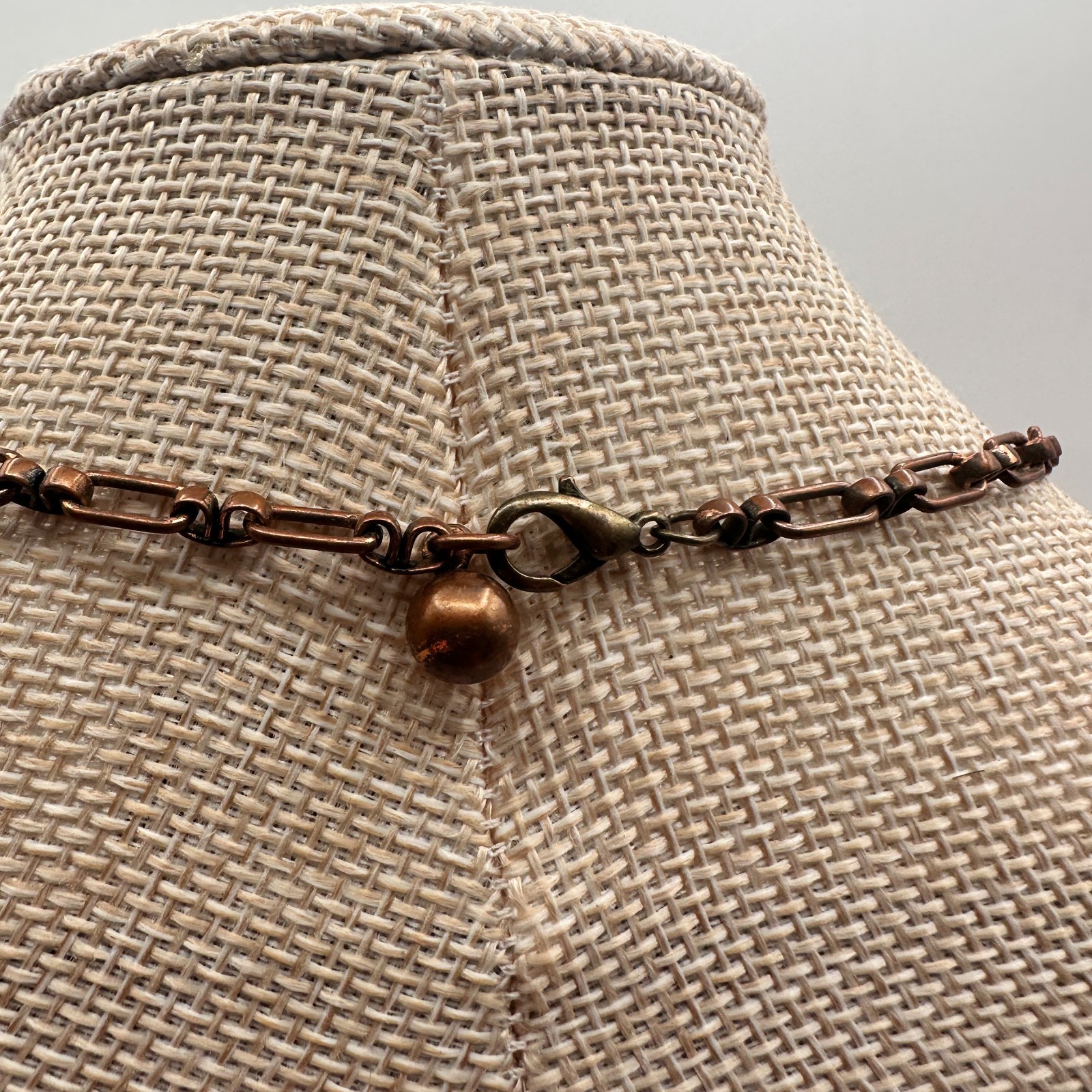 Vintage 90s Copper Tone Textured Panel Collar Necklace Boho Women’s Jewelry