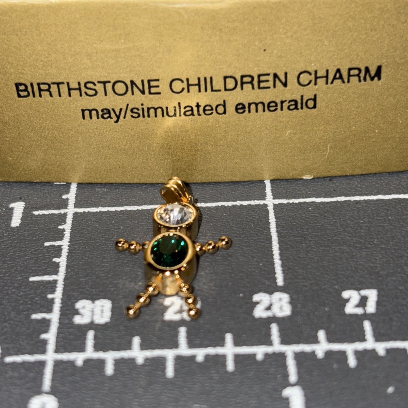 Avon Green Birthstone Children Charm May Simulated Emerald