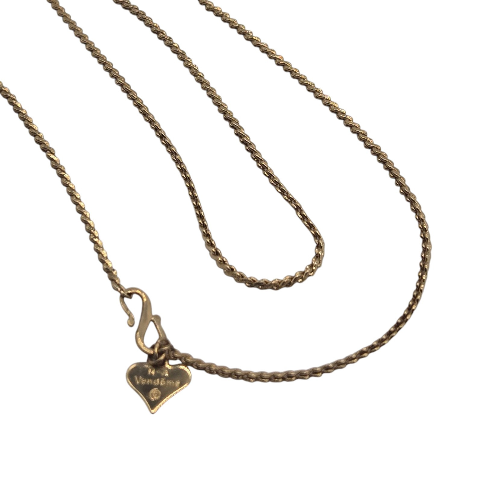 Vintage Signed H – A Vendome Gold Tone Snake Chain Choker Necklace 17″