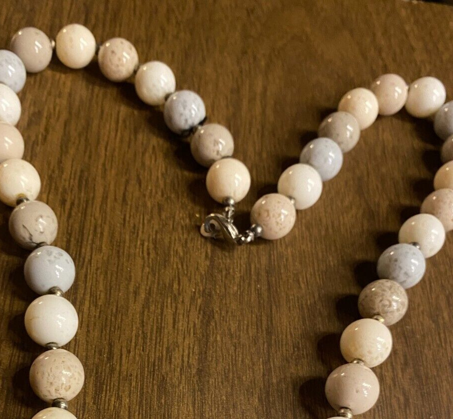 Vintage Earth Tones Ceramic Beaded Necklace 22″