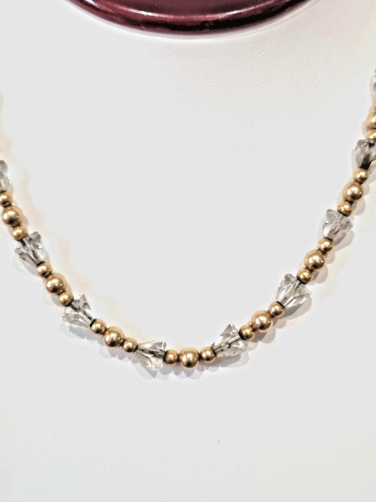 Antique 1930s 12k Gold Fill Spinel bead necklace See Video Bracelet Available