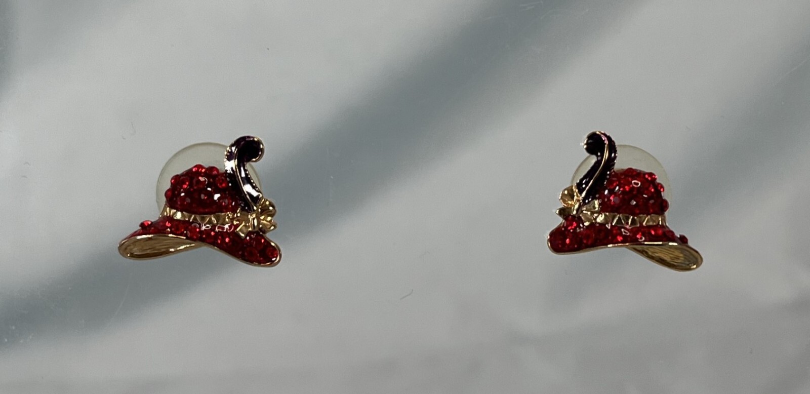 Red Hat Society – Rhinestone Pin – Purple Feather – Lot Of 2 Matching Pins