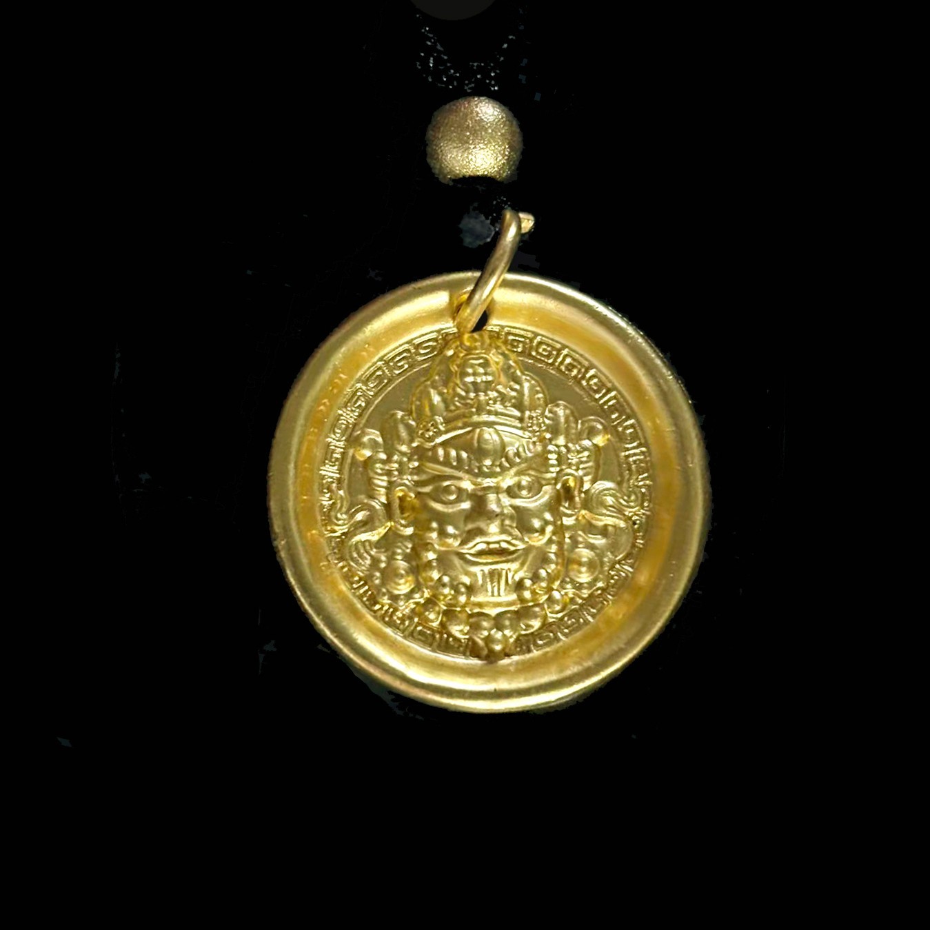 Tibet Amulet Pendant Gold-plated (NOT SURE) mark ‘999’, Braided Rope Adjustable
